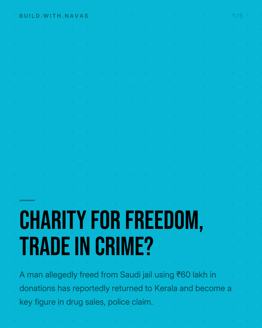 Charity for Freedom, Trade in Crime?