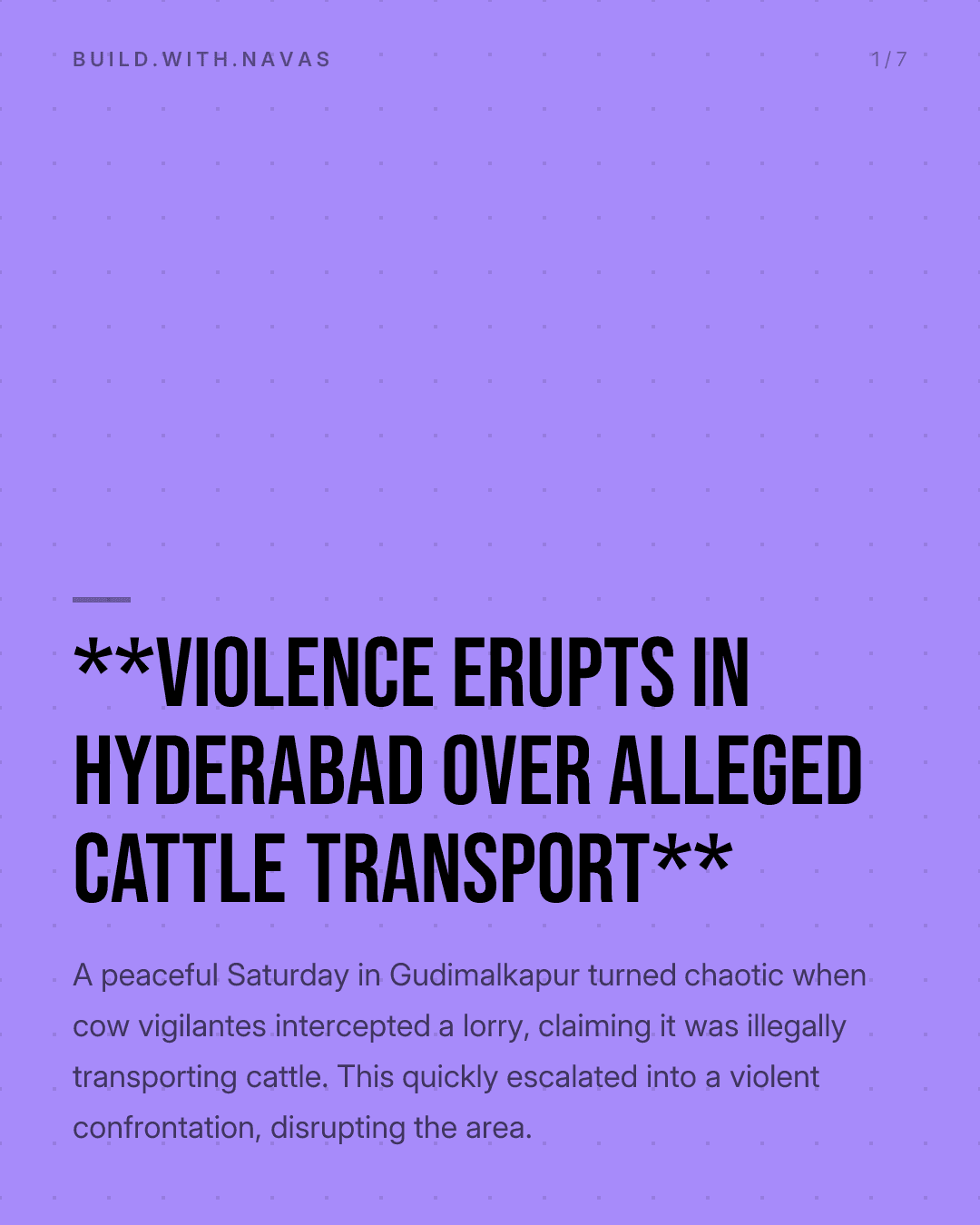 **Violence Erupts in Hyderabad Over Alleged Cattle Transport**