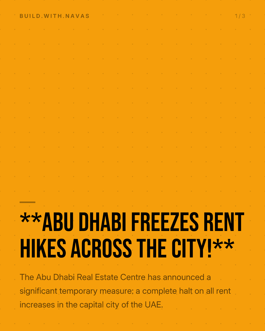 **Abu Dhabi Freezes Rent Hikes Across the City!**