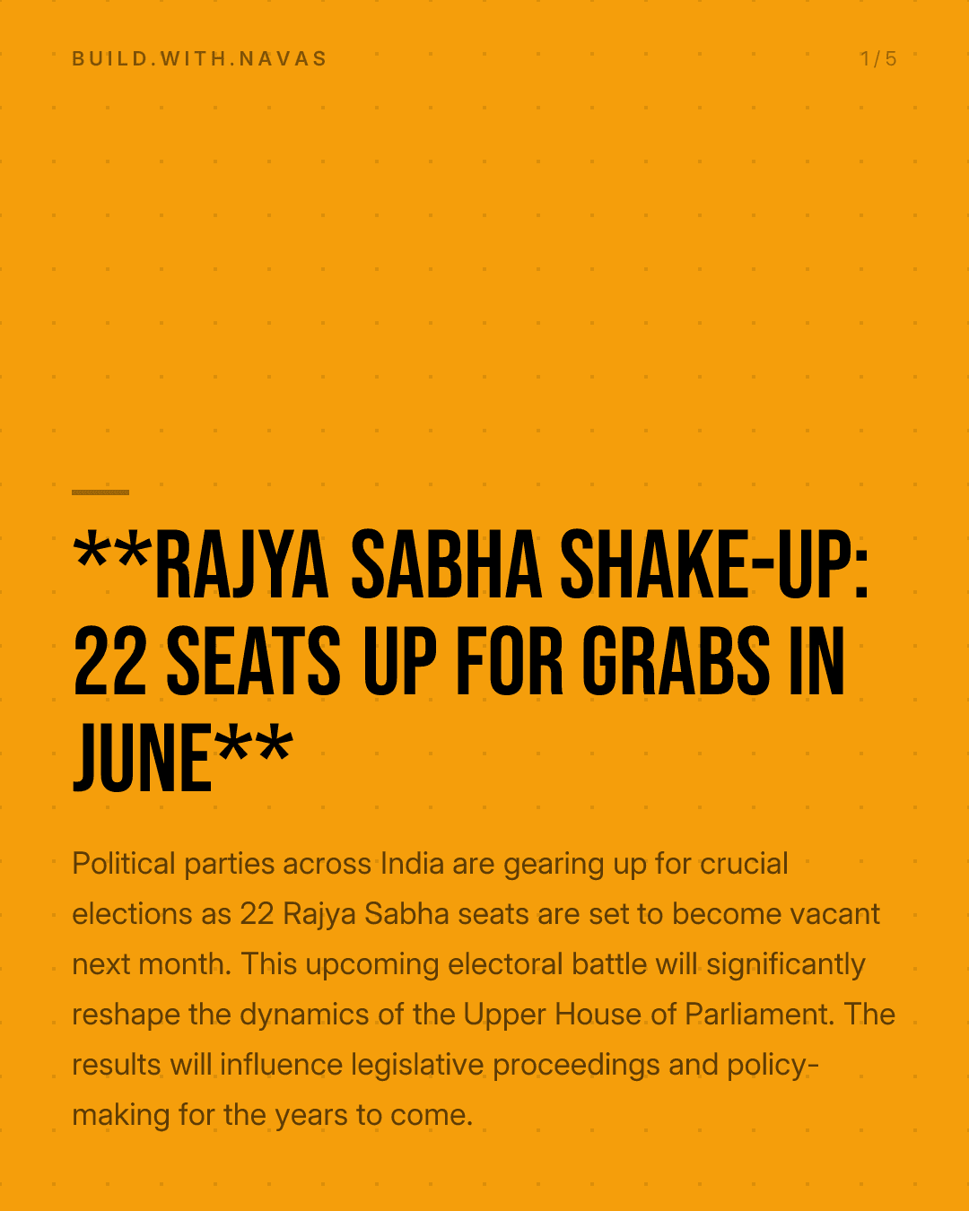 **Rajya Sabha Shake-Up: 22 Seats Up For Grabs in June**