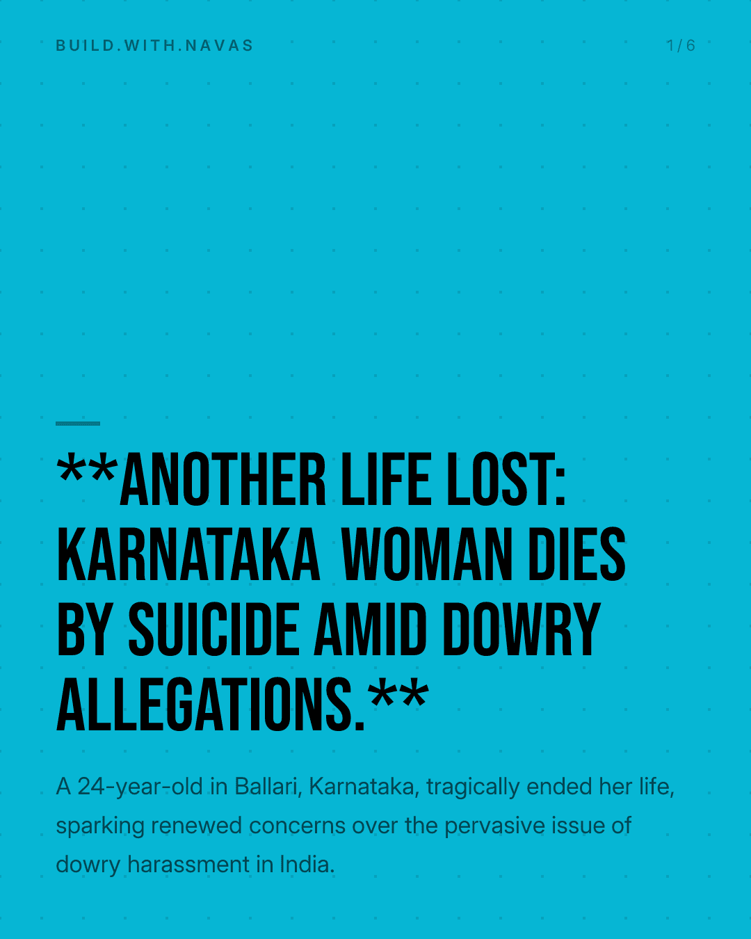 **Another Life Lost: Karnataka Woman Dies By Suicide Amid Dowry Allegations.**